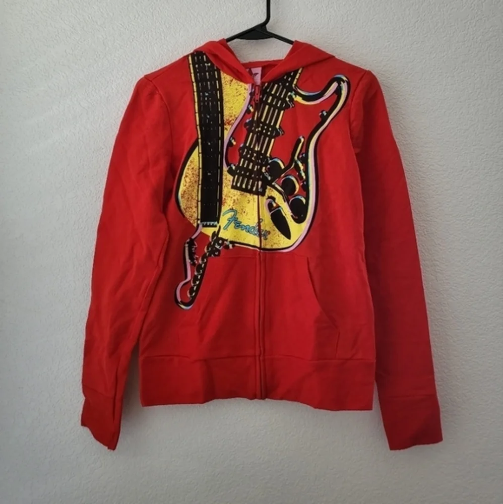 Teen Girl's Fender The Collection by Da Vinci Stratocaster‎ Guitar Zip Up Jacket